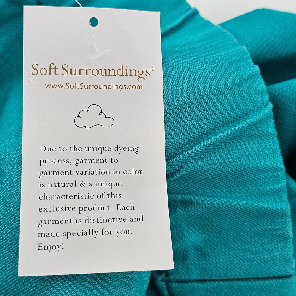 Soft Surroundings Pants Womens XS Turquoise Pull On Snap Hem Stretch 27431 - Picture 6 of 8